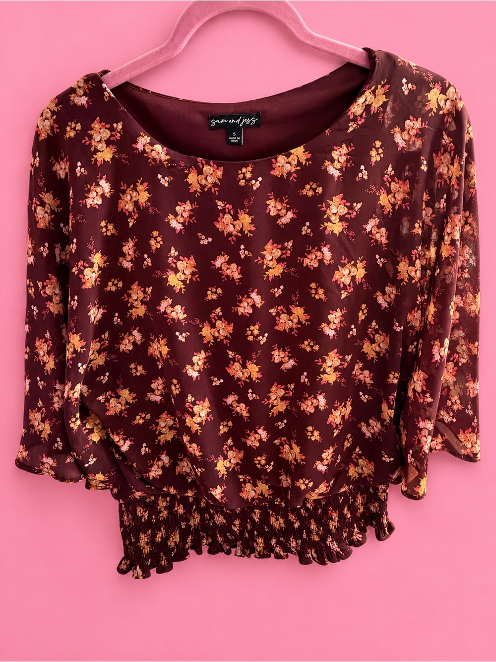 Sam and Jess Ruby Wine Blouse